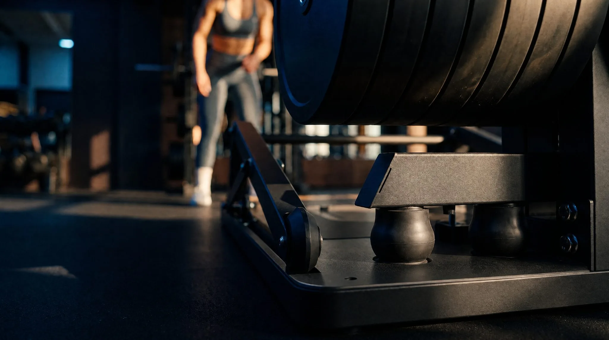 Rubber spring dampers at the weight sled