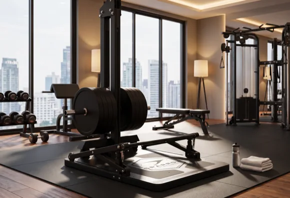 Model One in a high-rise apartment building gym