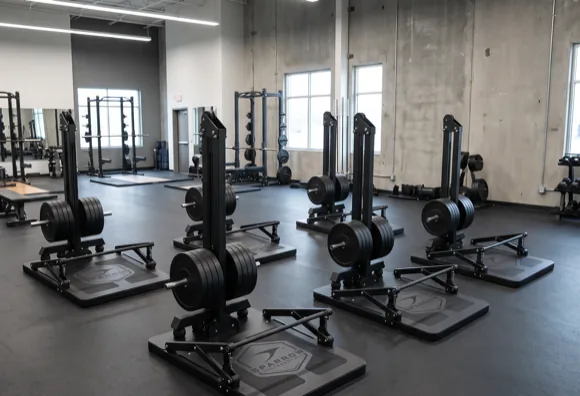 Six Model One platforms in an athletic facility