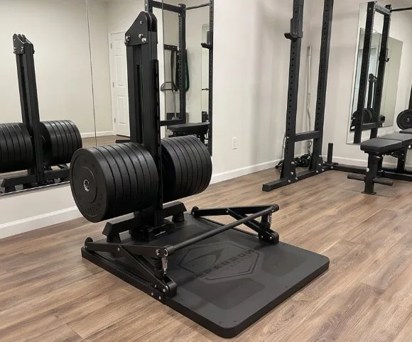 Model One in a fitness studio