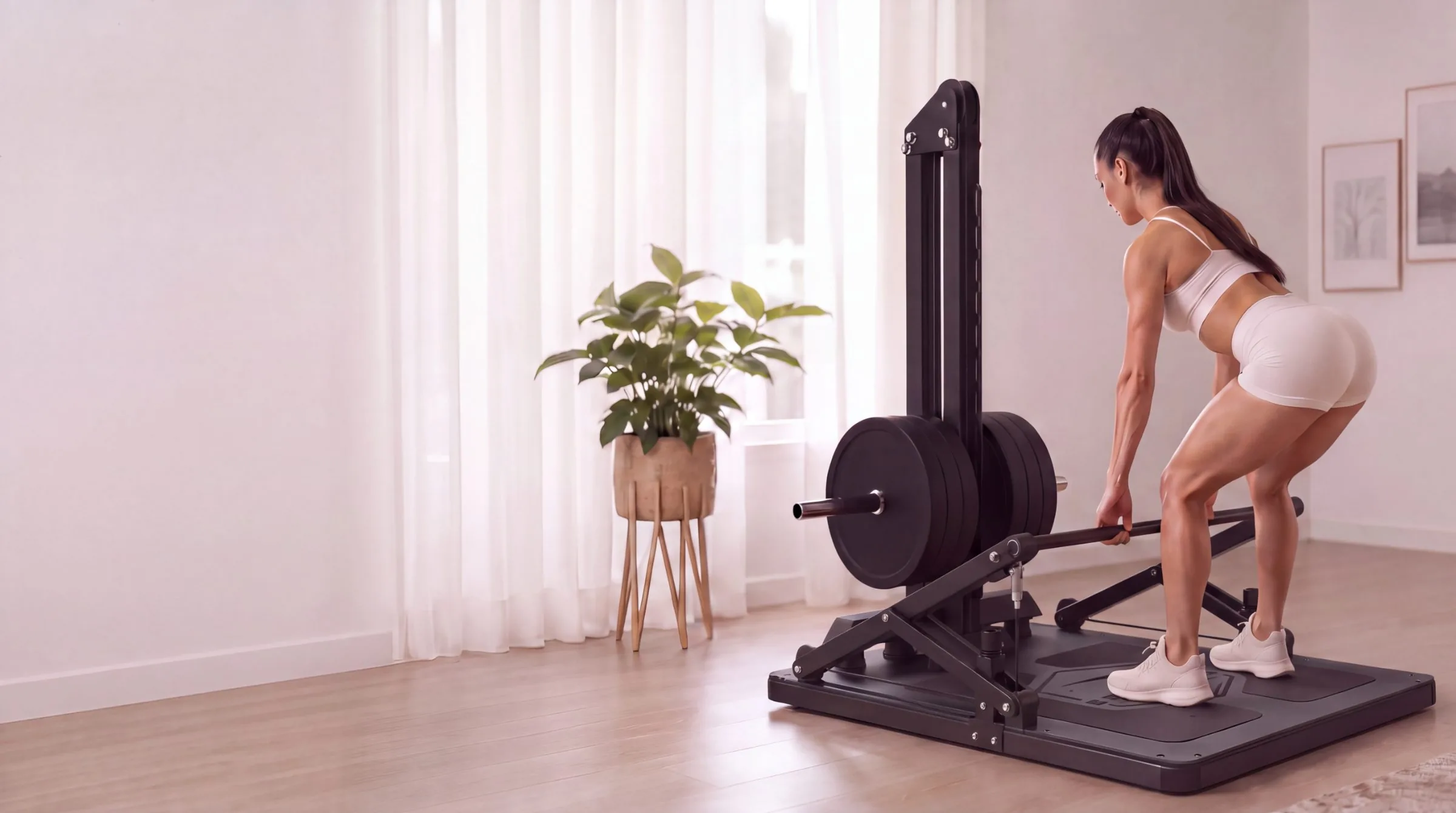 Rendering of Model One in a home gym